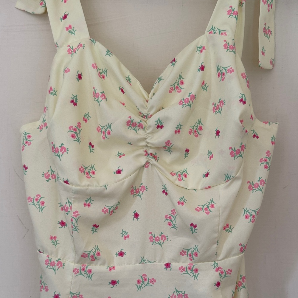 Cottagecore Floral Yellow Dress Women’s Small - Picture 4 of 12